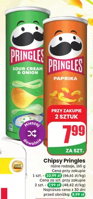 Chipsy Pringles Paprika promocja w Dino