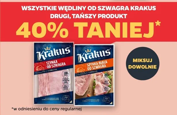 Wszystkie wędliny DRUGA -40% promocja w Netto