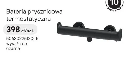 Bateria prysznicowa termostatyczna GoodHome Kentia czarna promocja w Castorama