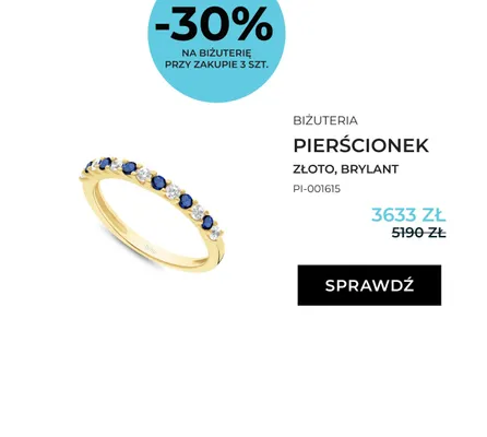 Pierścionek Briju złoto brylant PI-001615 promocja w Briju
