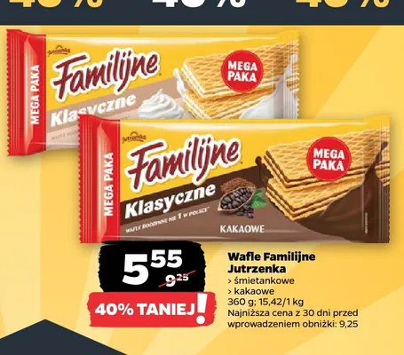 Wafle Familijne Jutrzenka kakaowe promocja w Netto