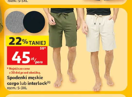 Spodenki męskie cargo Inextenso promocja w Auchan