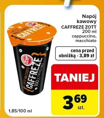 Napój kawowy Caffreze Macchiato Zott promocja w Carrefour Express