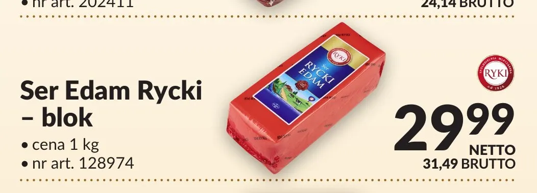 Ser Edam Rycki blok Ryki promocja w Makro