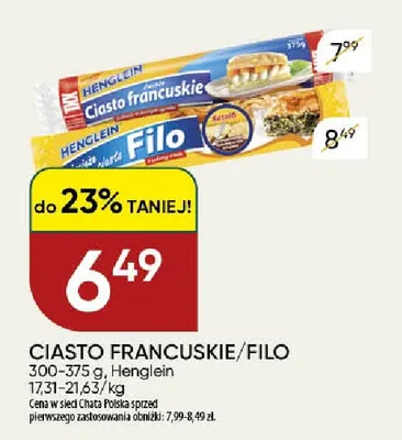 Ciasto filo Henglein promocja w Chata Polska
