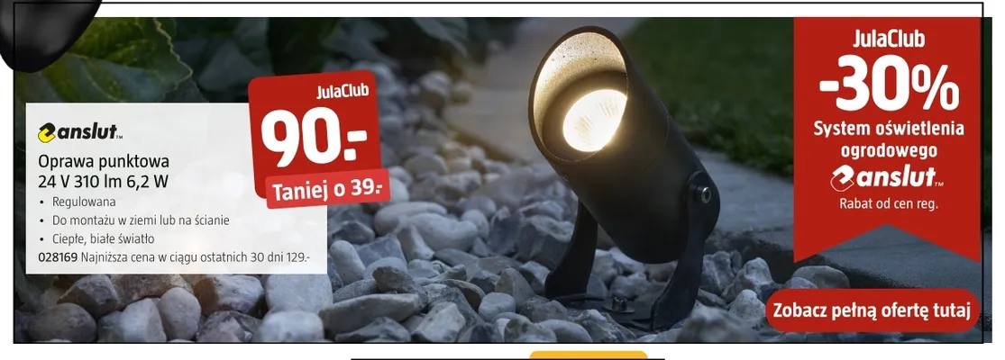 Oprawa punktowa 310lm Anslut promocja w Jula