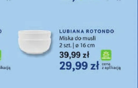 Miska do musli Lubiana Rotondo 2-pak 16 cm promocja w Stokrotka