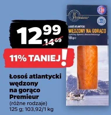 Łosoś atlantycki wędzony na gorąco, różne rodzaje promocja w Netto