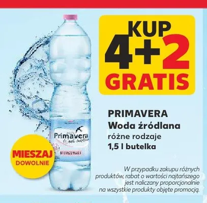 Woda źródlana Primavera 1,5l promocja w Kaufland