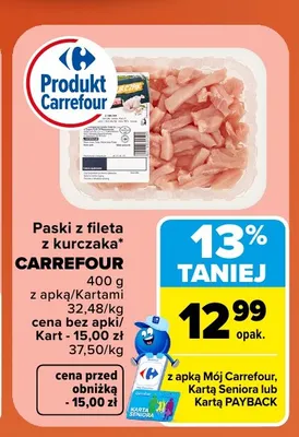 Paski z fileta z kurczaka Carrefour promocja w Carrefour Market