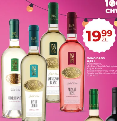Wino DAOS Select Wine Pinot Grigio białe półwytrawne promocja w Duży Ben