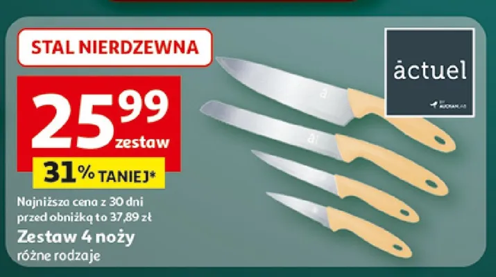 Zestaw 4 noży promocja w Auchan