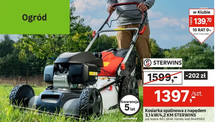 Kosiarka spalinowa z napędem 3,1 kW/4,2 KM promocja w Leroy Merlin