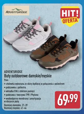Buty outdoorowe damskie Adventuridge promocja w Aldi