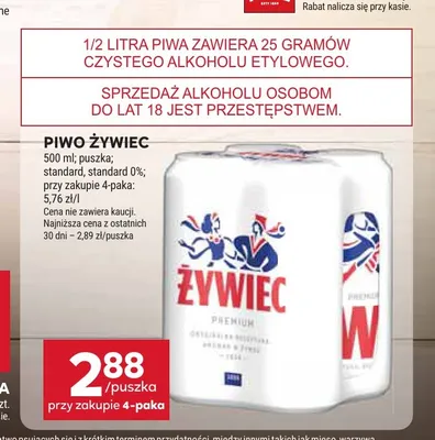 Piwo bezalkoholowe Żywiec Premium promocja w Stokrotka