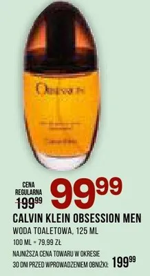 Woda toaletowa, calvin klein obsession men, 125ml promocja w Drogerie Natura