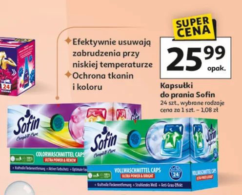 Kapsułki do prania Sofin, wybrane rodzaje promocja w Auchan