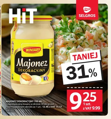 Majonez dekoracyjny Winiary promocja w Selgros