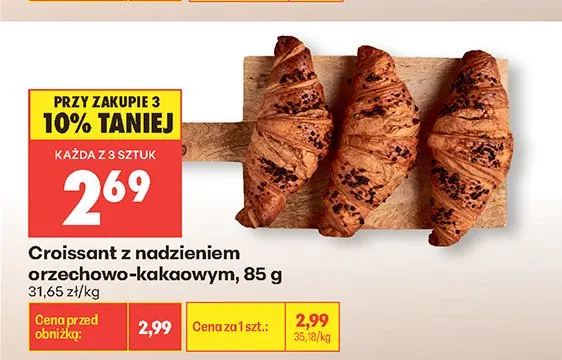 Croissant z nadzieniem orzechowo-kakaowym promocja w Biedronka