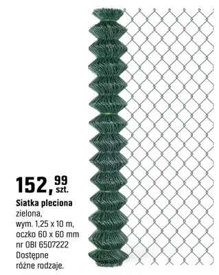 Siatka pleciona zielona promocja w OBI