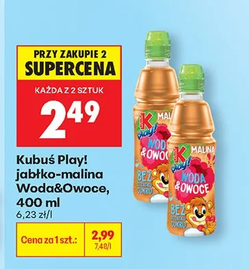 Napój Woda&Owoce jabłko-malina 400 ml promocja w Biedronka