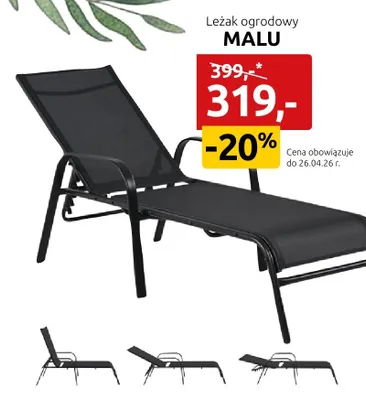 Leżak ogrodowy Malu promocja w Black Red White
