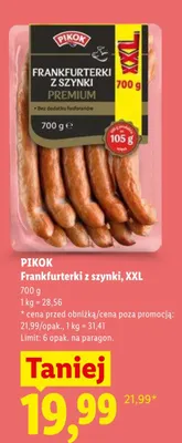 Frankfurterki z szynki XXL PIKOK promocja w Lidl
