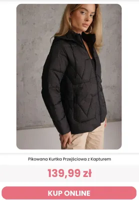 Pikowana kurtka przejściowa z kapturem Reneé promocja w Renee
