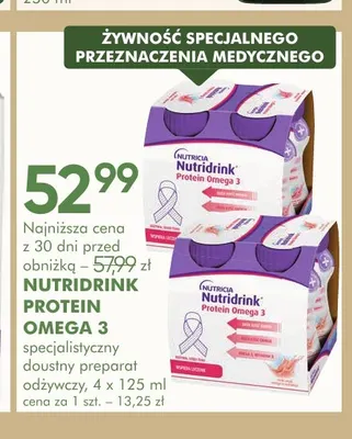 Preparat odżywczy Nutridrink Protein Omega 3 4-pak promocja w Super-Pharm