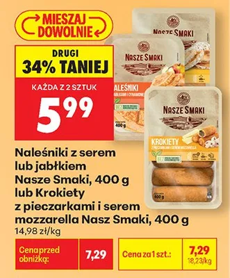 Naleśniki lub Krokiety Nasze Smaki promocja w Biedronka