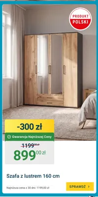 Szafa z lustrem 160 cm promocja w ERLI
