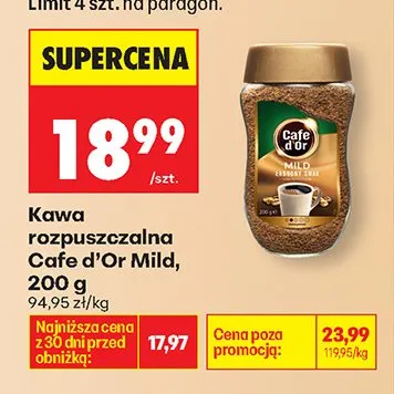 Kawa rozpuszczalna Mild Cafe D'Or promocja w Biedronka