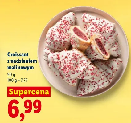 Croissant z nadzieniem malinowym promocja w Lidl