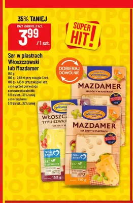 Ser żółty w plastrach Mazdamer Włoszczowa promocja w POLOmarket