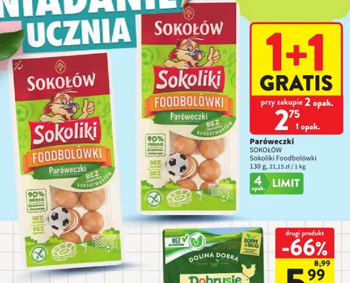 Paróweczki Sokoliki Foodbolówki Sokołów promocja w Intermarche