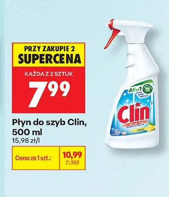 Płyn do szyb Clin Lemon promocja w Biedronka