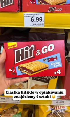 Ciastka Hit & GO choco & milk promocja w Dino