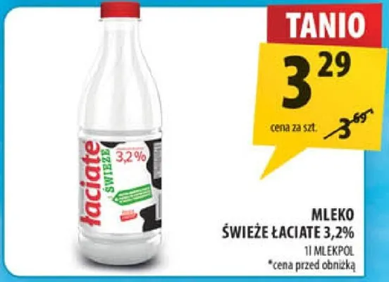 Mleko świeże 3,2% Łaciate promocja w Arhelan