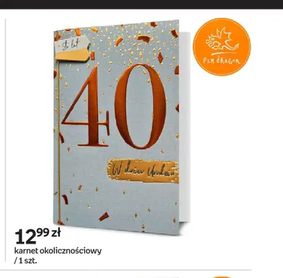 Karnet okolicznościowy 40 Pan Dragon promocja w Empik