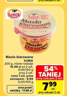 Masło klarowane Sobik promocja w Carrefour Market