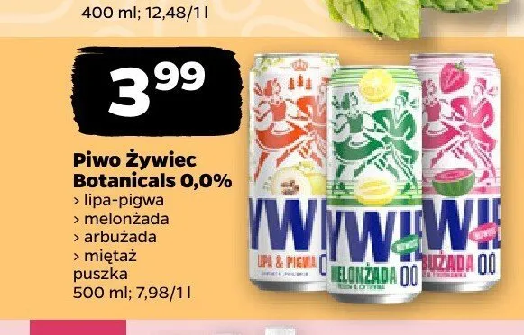 Piwo bezalkoholowe Żywiec Botanicals Arbuzada promocja w Netto