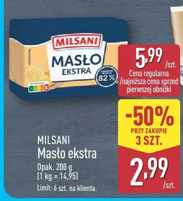 Masło ekstra bez laktozy Auchan promocja w Aldi