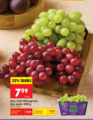 Winogrono bio Hey, vita! promocja w Biedronka