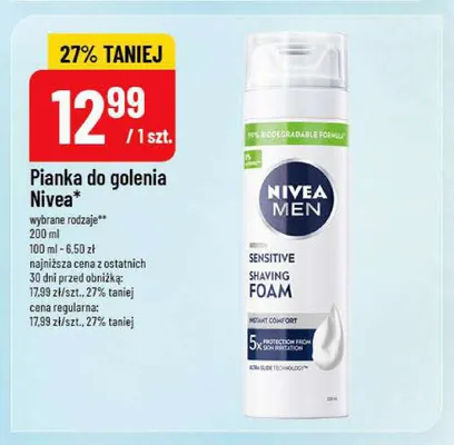 Pianka do golenia Nivea Men Sensitive promocja w POLOmarket