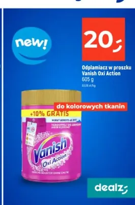 Odplamiacz w proszku Vanish Oxi Action do kolorowych tkanin promocja w Dealz