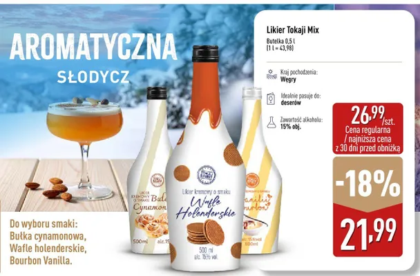 Likier Tokaji Mix - Wafle holenderskie promocja w Aldi