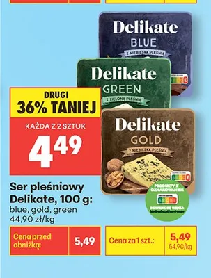 Ser pleśniowy Delikate green promocja w Biedronka
