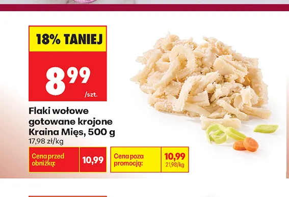Flaki wołowe gotowane krojone Kraina Mięs promocja w Biedronka