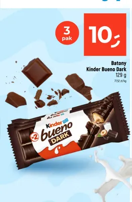 Batony Kinder Bueno Dark 3-pak 129g promocja w Dealz