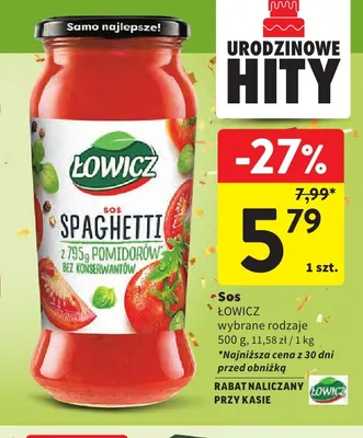 Sos Łowicz promocja w Intermarche